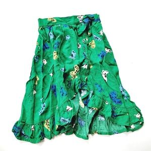 Hanna Andersson 4T Green Rayon Butterfly Skirt 100cm